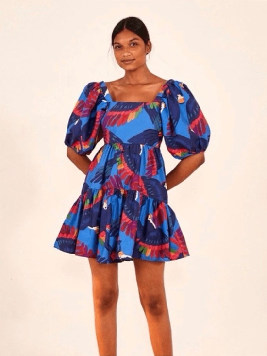 FARM Rio Dresses & Skirts - Farm Rio rainbow macaws mini dress size medium NWT